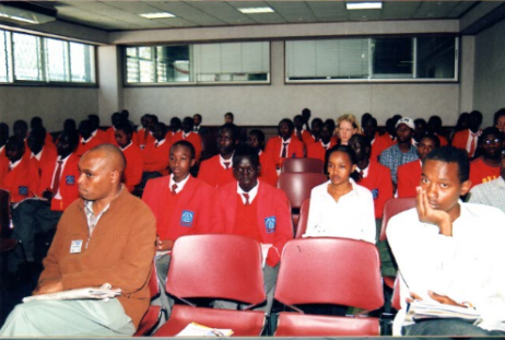 Students follow a workshop
