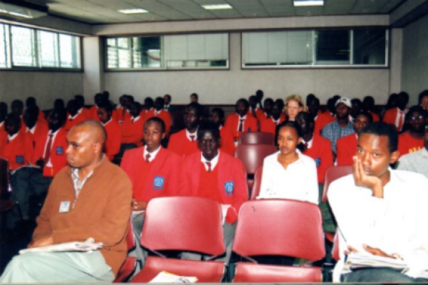Students follow a workshop